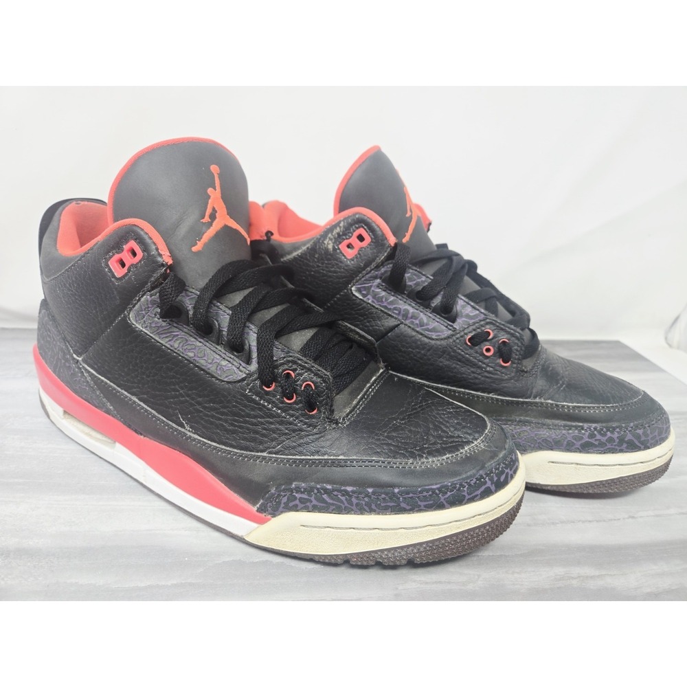 Nike Air Jordan 3 Retro Crimson Size 12 US Men's 136064-005 Black‎ Red 2012